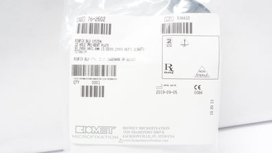 Biomet 76-2602 Ribfix Blu System 12Hole Pre-Bent Plate